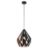 Eglo Lighting Indoor Pendants Carlton 1 Pendant Light Black/Copper Lights-For-You 49254N 9008606219933